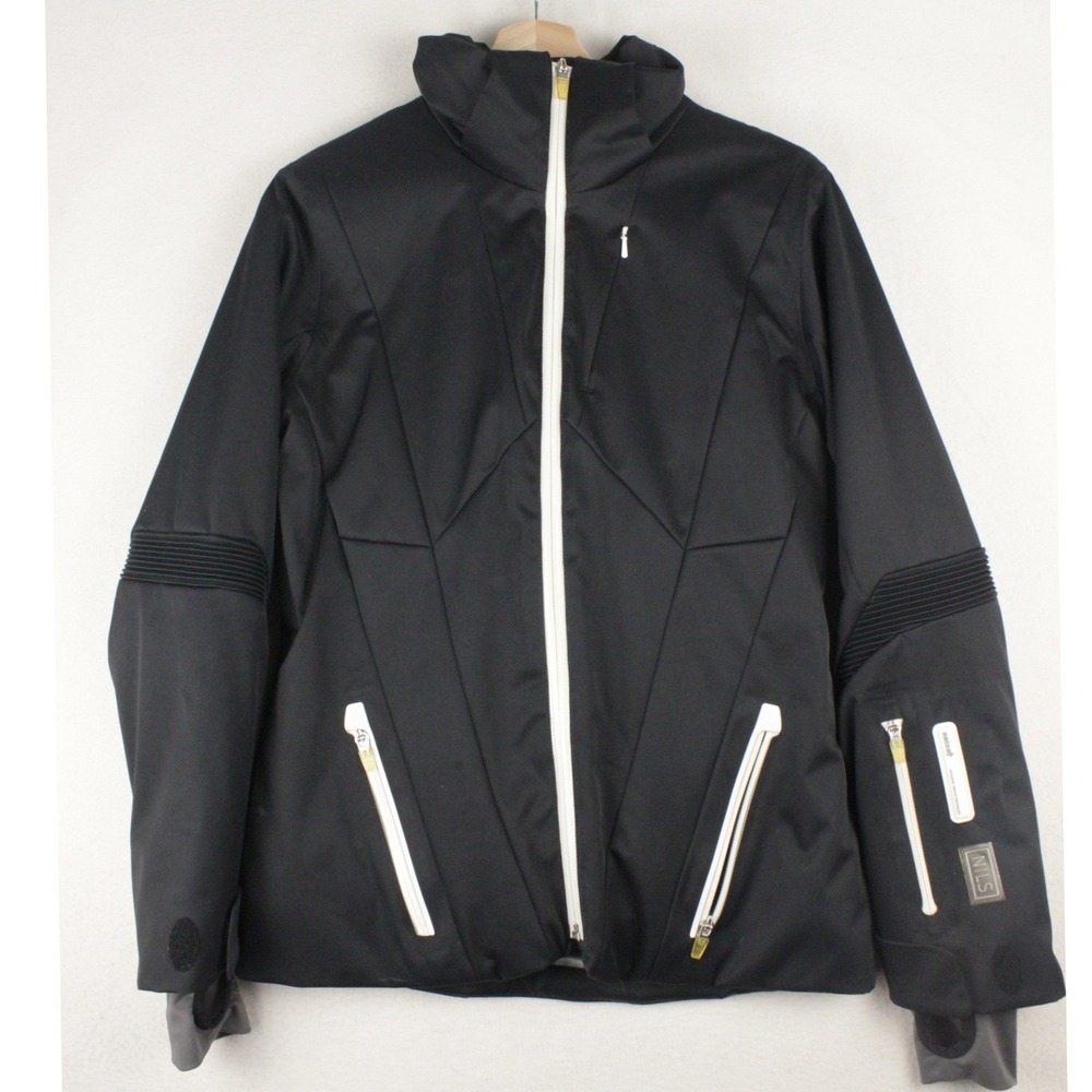 NILS Ski Jacket Womens 8 Black RECCO 20K Waterproof Hooded Snow Coat